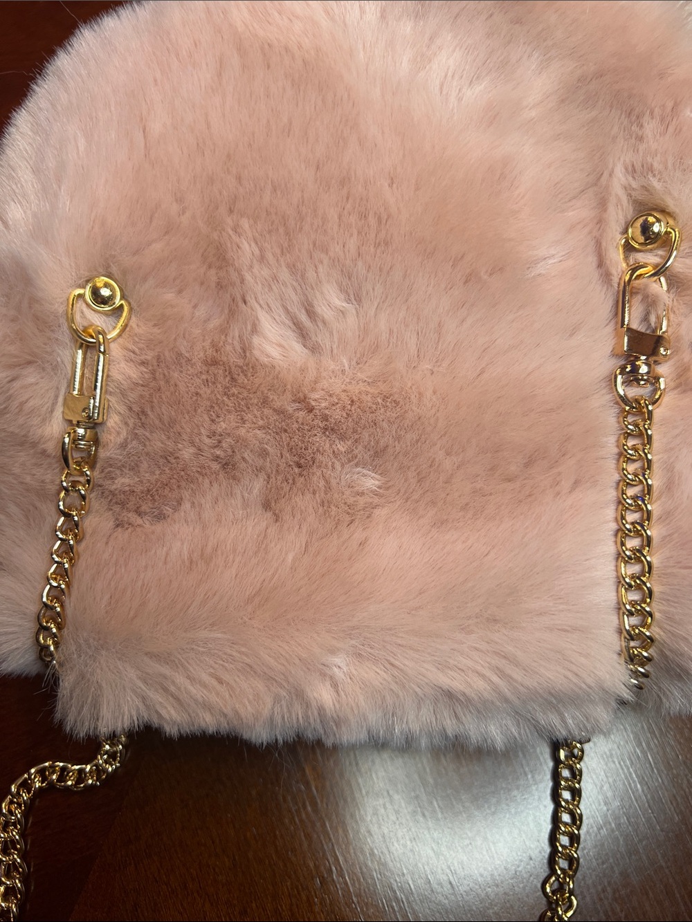 Miu Miu Blush Pink Faux Fur Chain Crossbody Bag - Picture 4 of 6